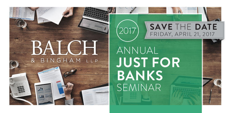 Just for Banks Save the Date - April 21, 2017