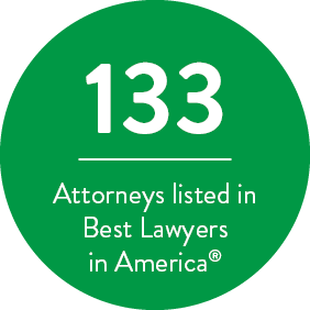 133 Attorneys listed in Best Lawyers in America