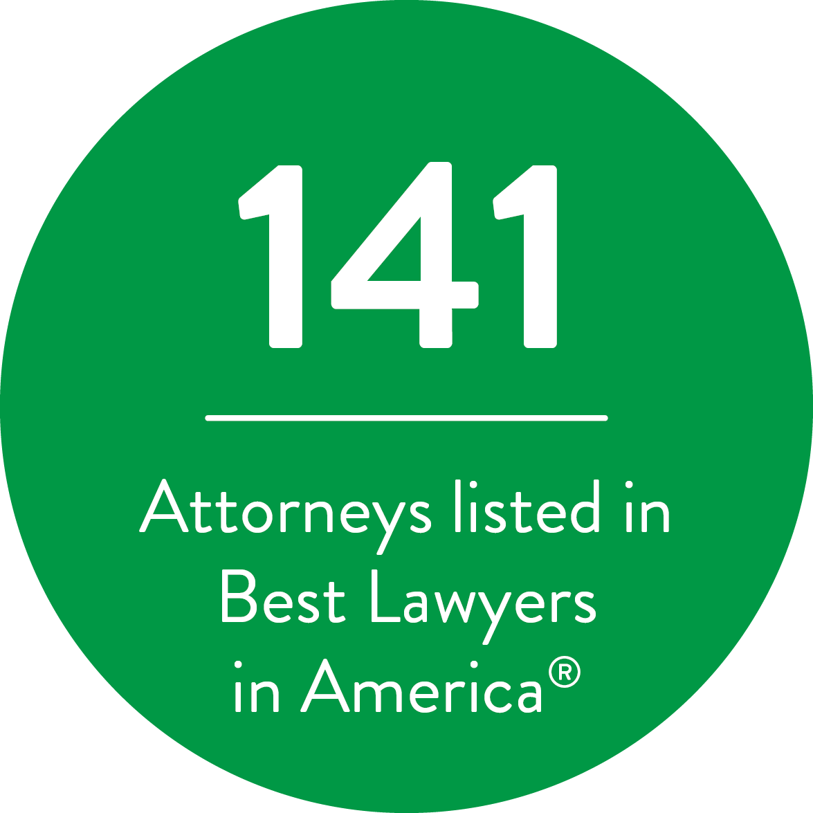 141 Attorneys listed in Best Lawyers in America