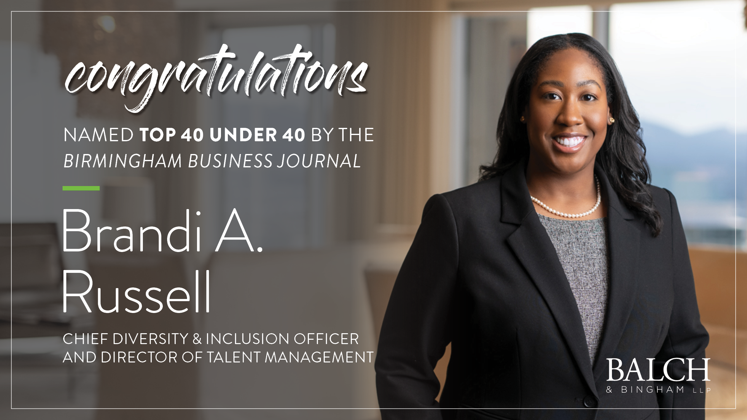 Brandi A. Russell Named Top 40 Under 40 by the Birmingham Business 